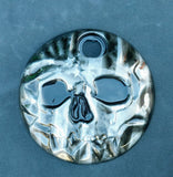 American flag stretch through a realistic skull on Harley touring fuel door