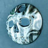 American flag stretch through a realistic skull on Harley touring fuel door