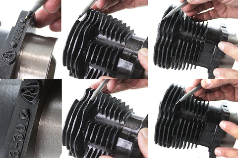 Replica 61 inch Knucklehead Cylinder Set Black - V-Twin Mfg.