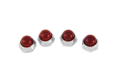 Red Rocker Arm Shaft End Caps - V-Twin Mfg.