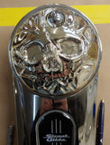 3D skull stretching on Chrome Harley touring fuel door 08+