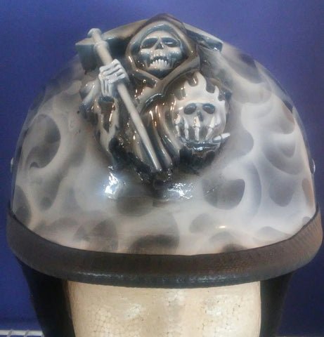 Harley Half Motorcycle Grimm Reaper helmet