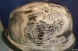 helmet WW2 Helmet with USMC and Deadman's ace