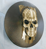 3D Skull with American flag flat black background Victory/INDIAN primary Cover