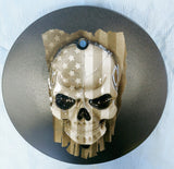 3D Skull with American flag flat black background Victory/INDIAN primary Cover