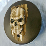 3D Skull with American flag flat black background Victory/INDIAN primary Cover