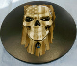 3D Skull with American flag flat black background Victory/INDIAN primary Cover