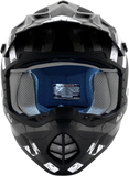 AFX FX-17 Helmet - Attack - Matte Black/Silver - Large 0110-7145