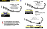 71969PK Arrow WITH CATALYTIC CONVERTER Indy-Race Evo Racing Full Exhaust Titanium Stainless Steel Collectors CB 650 R - CBR 650 R 24-25