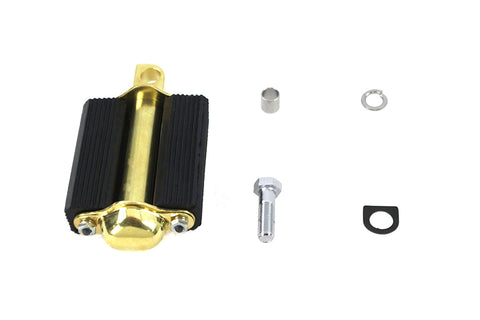 Bicycle Kick Starter Pedal and Axle Assembly Brass Plated - V-Twin Mfg.