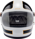 BILTWELL Gringo S Helmet - Gloss White/Black Tracker - XS 1003-566-501