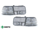 1996-2000 Honda Civic 2d Coupe Ek Jdm Clear 4pcs Rear Tail Light