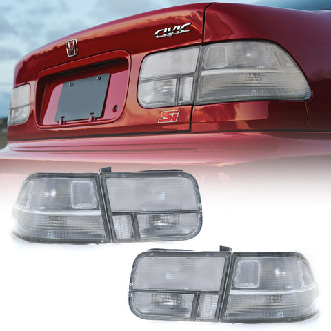 1996-2000 Honda Civic 2d Coupe Ek Jdm Clear 4pcs Rear Tail Light