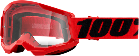 100% Strata 2 Goggles - Red - Clear 50027-00004