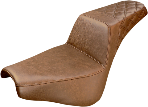 SADDLEMEN Step-Up Seat - Rear Lattice Stitch - Brown 818-30-173BR