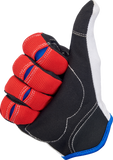 BILTWELL Moto Gloves - Red/White/Blue - Large 1501-1208-004