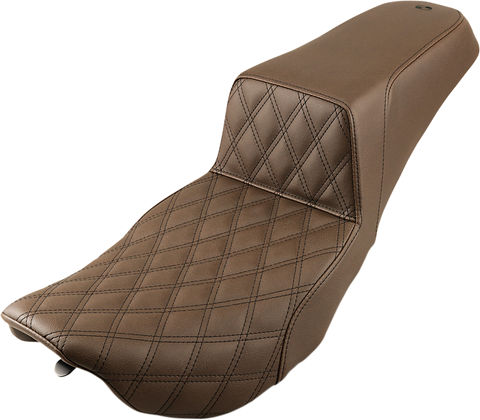 SADDLEMEN Step-Up Seat - Front Lattice Stitch - Brown 897-06-172BR