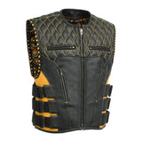 Tactical Emerald Men’s Motorcycle Leather Vest