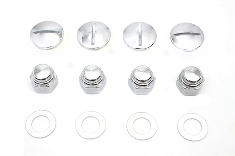 Rocker Arm Slotted Chrome Cover Plug Kit - V-Twin Mfg.