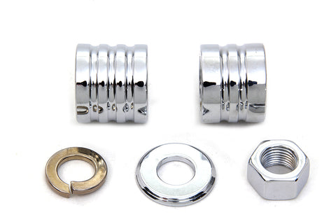 Front Axle Spacer Kit Groove Style Chrome - V-Twin Mfg.