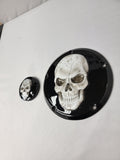 3D Skull Harley derby and points cover