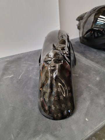 Ghosted American flag with Spartan stretching through