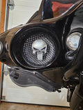 97-25+ Harley inner 3D punisher speakers grill covers set