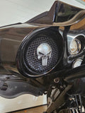 97-25+ Harley inner 3D punisher speakers grill covers set