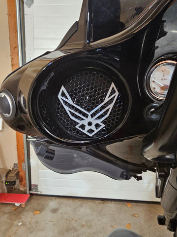 97-25+ Harley inner Touring 3D Air Force speakers grill covers set