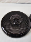 A set of bag 3D skull warbonnet speakers grill covers
