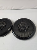 A set of bag 3D skull warbonnet speakers grill covers