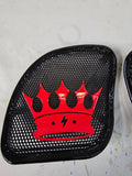 98 to 2024 Road Glide 3D crown speakers grill covers set