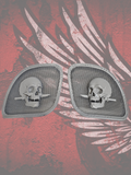 98 to 2024 Road Glide 3D skull and dagger speakers grill covers set