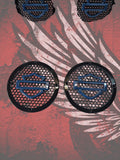 A set of bag shield theme speakers grill covers