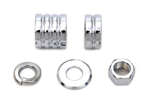 Front Axle Spacer Kit Groove Style Chrome - V-Twin Mfg.