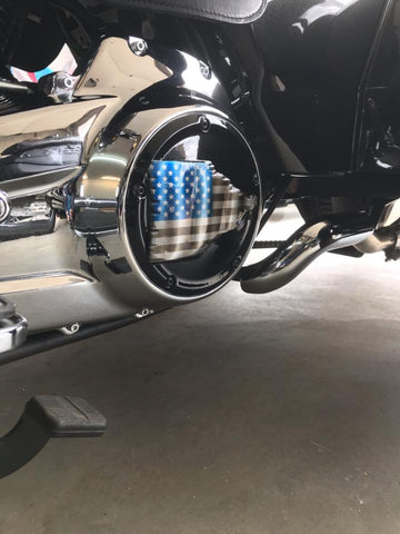 Tattered American Flag  Harley derby cover