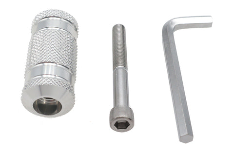 Silver Knurled Four Grooved Shifter Peg - V-Twin Mfg.