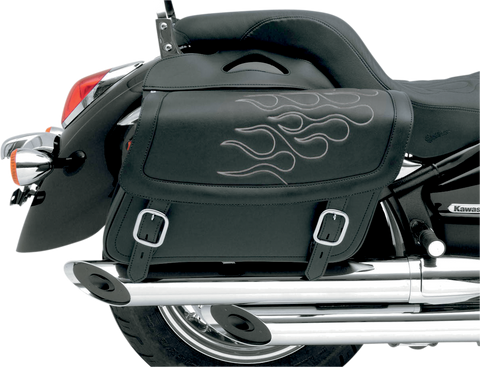 SADDLEMEN Flame Saddlebag - Silver - Large X021-05-0413