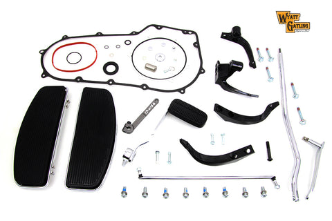 Wyatt Gatling Driver Footboard Kit with Black Brackets - V-Twin Mfg.