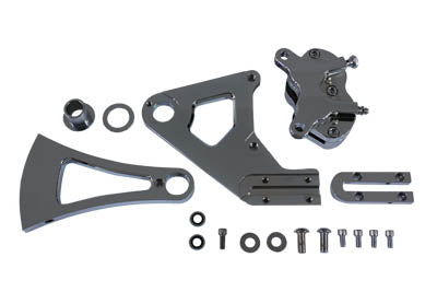 Chrome Rear 4 Piston Caliper and Bracket Kit - V-Twin Mfg.