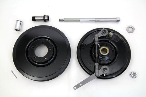 Dual Cam Brake Backing Plate and Brake Drum Kit Black - V-Twin Mfg.
