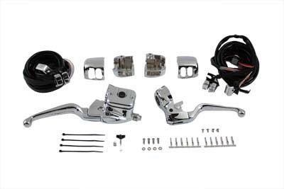 Smooth Contour Handlebar Control Kit Chrome - V-Twin Mfg.