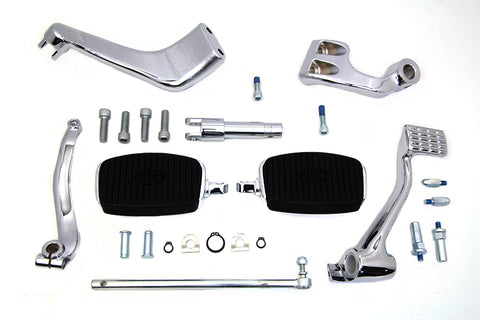Chrome 3 inch Extension Mid Control Kit with Mini Footboards - V-Twin Mfg.