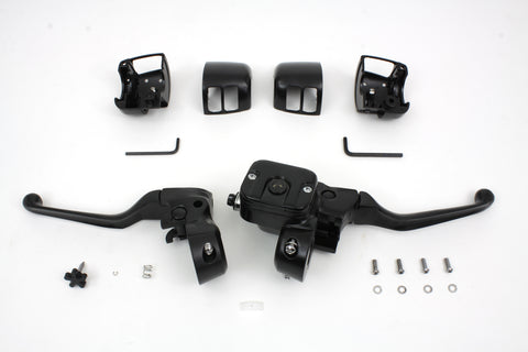 Smooth Contour Handlebar Control Kit Black - V-Twin Mfg.