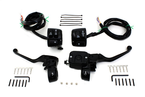 Smooth Contour Handlebar Control Kit Black - V-Twin Mfg.