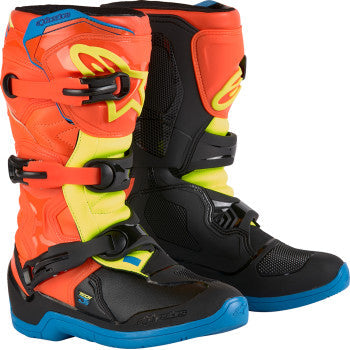 ALPINESTARS Youth Tech3S Boots - Orange/Blue/Yellow/Black - US 5 2014024-4755-5
