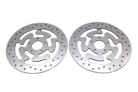 Duro Front Brake Disc Set Polished Stainless Steel - V-Twin Mfg.