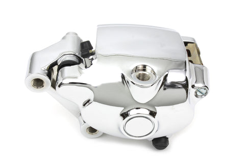 Chrome 4 Piston Front Brake Caliper Left Side - V-Twin Mfg.