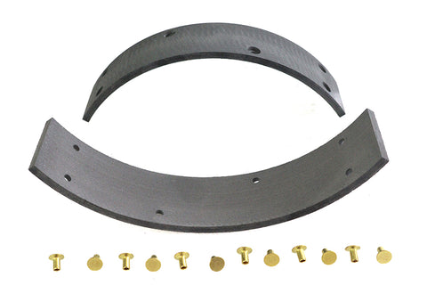 Rear Brake Shoe Linings with Rivets - V-Twin Mfg.