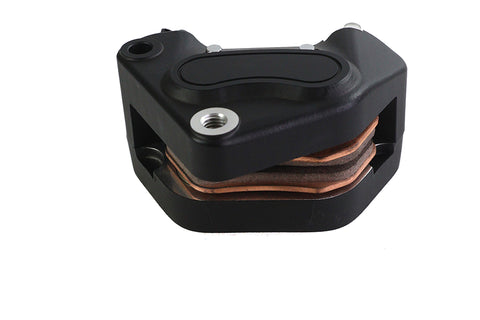 Black Front 4 Piston Left Side Caliper - V-Twin Mfg.